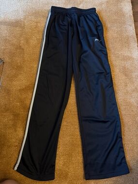 Black Track Pants with Side Stripe